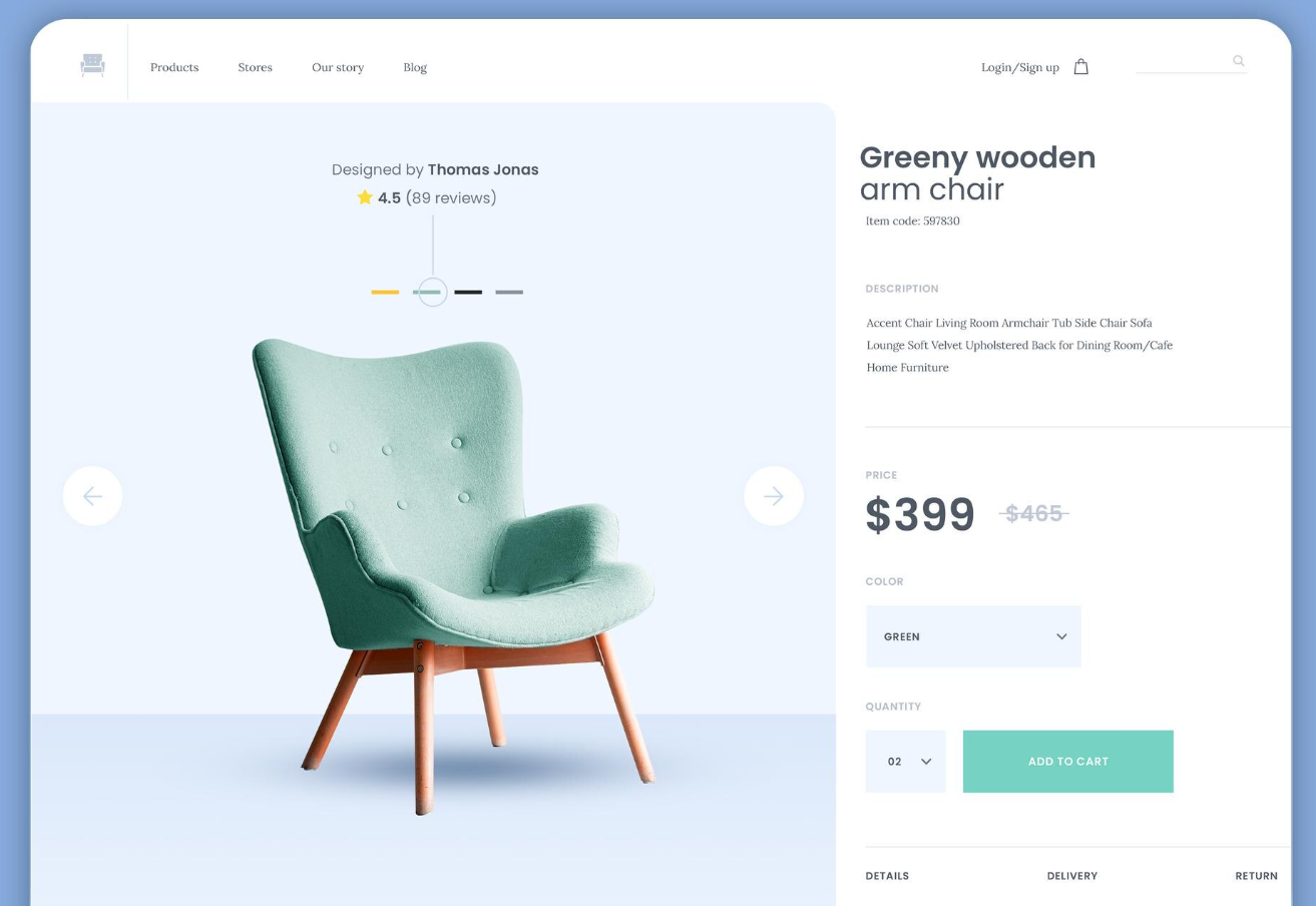 Product Detail Page Mockup
